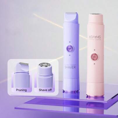 2-In-1 Women's Electric Shaver, Women's Electric Hair Clipper, Women's Electric Bikini Trimmer, Suitable For Face, Arms, Legs And Body, Ideal New Year Gift