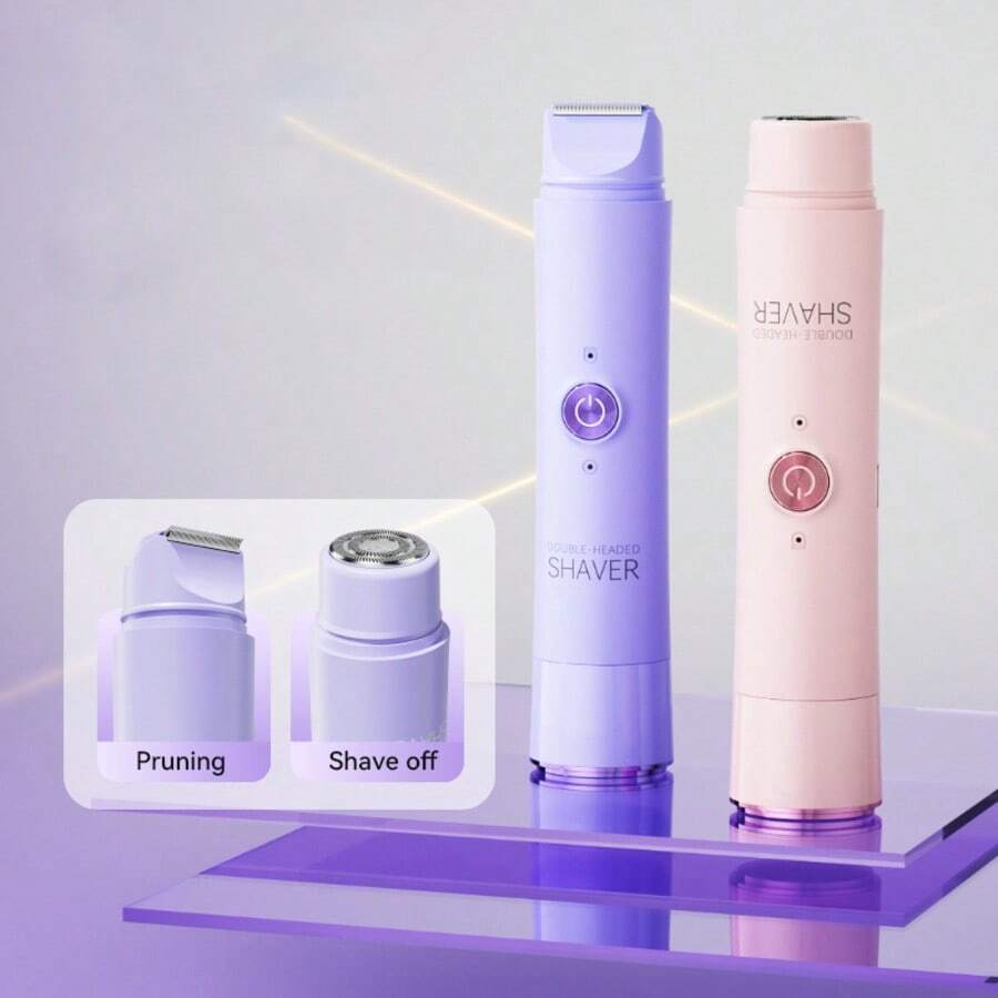 二合一女士电动剃须刀、女士电动理发器、女士电动比基尼修剪器，适用于面部、手臂、腿部和身体，理想的新年礼物