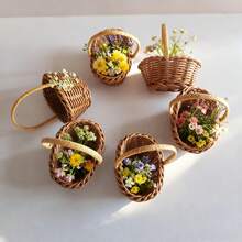 5pcs Add A Touch Of Rustic Charm To Your Special Events And Home Spaces With These Adorable Mini Woven Baskets. Handcrafted From Natural Rattan, Each Basket Features A Sturdy, Curved Handle And A Delicate, Open-Weave Design That Brings Warmth And Texture To Any Setting. - A - View 11