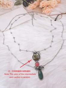 Dây chuyền mặt hình giọt nước và hoa nhiều lớp thời trang, giản dị, đa năng - Dây chuyền mặt hoa giọt nước - Xem 4