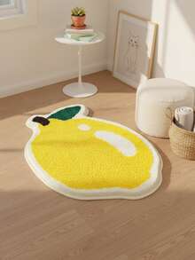 1pc Lemon Shaped Carpet, Minimalist & Cute Rug For Living Room, Bedroom, Bathroom, Doormat, Small Rug, Carpet, Mat, Home Decor, Area Rug, Outdoor Mat, Washable Carpet - Multicolor - View 3