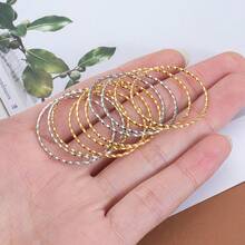 5Pcs Fashion Spiral Twisted Stainless Steel Closed Jump Rings Round Pendant Accessories Suitable For DIY Earrings, Bracelets And Various Handmade Jewelry Making - H2275 - View 5