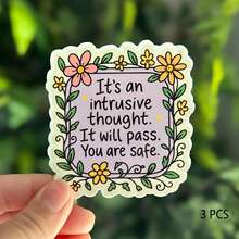 1/3/5 片装花叶图案锯齿边缘贴纸，适用于水瓶和笔记本电脑，趣味可爱乙烯基贴纸，一次性使用，光面 - A - 查看 12