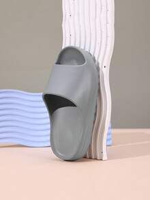 Simple, Cute, Casual, Non-Slip, Shock-Absorbing, Wear-Resistant, Lightweight, Comfortable, And Versatile Children's Flat Slippers For Boys And Girls - Grey - View 3