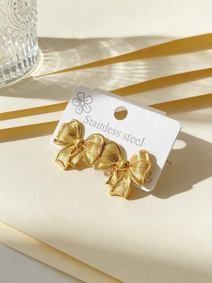 不锈钢镀金耳钉，低致敏性，不含镍，哑光耳钉，厚款女士镀金耳钉，时尚宣言几何纹理轻盈防过敏耳钉，复古珠宝舞会礼物，女士耳钉，时尚厚重独特吊坠耳钉，女士镀金耳环套装，精致镀金吊坠耳钉，防过敏耳钉，时尚珠宝，女士礼物，派对礼物 - 彩色 - 查看 1