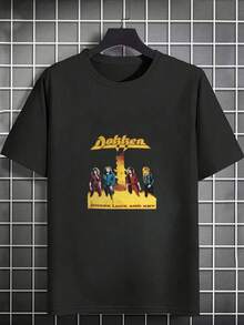 Dokken 1985 Rokken America Tour Shirt Vintage And Fun Printed Men's Pure Cotton T-Shirt With Comfortable Texture, Suitable For All Seasons, 200g - Black - View 2