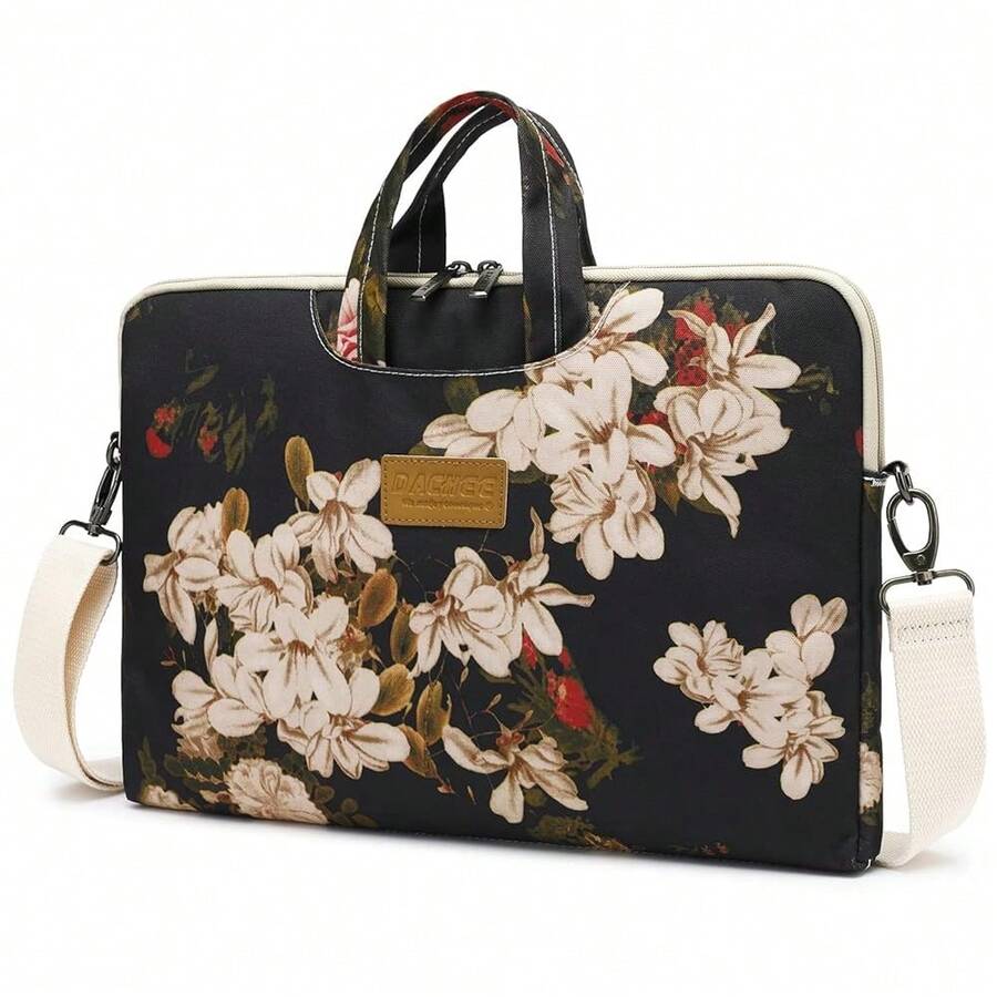 DACHEE Laptop Shoulder Bag For 15 Inch/15.6 Inch  Pro - 黑牡丹 15吋 156英寸 - 查看 1