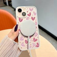 Un símbolo de amor en forma de corazón perfecto para el Día de San Valentín y para parejas.Esta funda protectora, que es magnética y diseñada para sentirse bien en la mano, es a prueba de caídas y resistente a los arañazos, lo que la hace ideal para varios modelos de , incluyendo el 17 Pro Max. - Blanco - Ver 4
