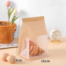 Window-Opening Transparent White Kraft Paper Bags, Household Baking Food Sealed Bags, Wire-Edged Sealing Toast Bread Bags - Multicolor - View 14