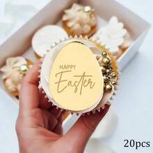 5pcs/10pcs/20pcs Easter Cupcake Decorations, Easter Eggs Rabbits Decor For Holiday Party Birthday Cake Decorating Supplies - Multicolor - View 18