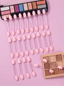 50 Piece Disposable Eye Shadow Brush Double-Sided Sponge Eye Shadow Brush Makeup Tools - Baby Pink - View 5