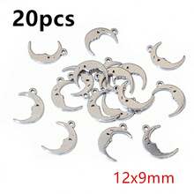 20pcs Stainless Steel Small Charms Ghost Moon Butterfly Star Cute Pendant Charm DIY Jewelry Making Accessories Necklace Bracelet - Steel - View 13
