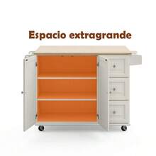 Carrito Organizador De Cocina Gran Capacidad Muebles De Cocina - Blanco - Ver 3