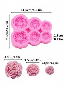 1 khuôn silicon lỏng hình hoa mẫu đơn, khuôn đất sét dùng để làm nến, sáp thơm, đồ trang trí thạch cao, hoa trang trí giày, kẹp giày, phụ kiện tóc, các bộ phận trang trí bằng nhựa. - Hoa mẫu đơn - Xem 3