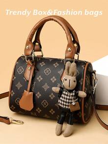 Fashionable New Design Elegant Handbag, High-Quality Minimalist Retro Rabbit Decor Shoulder Crossbody Tote Bag - Coffee - View 13