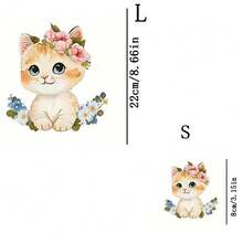 1pc Cat Heat Transfer Patch, Ironing And Washable, Suitable For T-Shirts, Jeans, Sweaters, Handbags, Pillows, Cushions - L - View 3