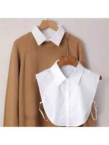 1 buah Kemeja Kasual Denim Wanita dengan Kerah yang Dapat Dilepas, Kerah Tegak, Kerah Berumbai, Aksesori Kemeja dengan Kerah yang Dapat Dilepas - Kerah palsu denim - View 19
