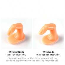 Nail Art Practice Hand, With Or Without Fake Nails, Realistic Fake Fingers, Carved & Painted Nail Art Sticker Display Model - Apricot - View 12