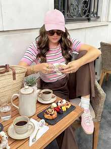 Women's New Striped Casual Short Sleeve Top - Multicolor - View 9