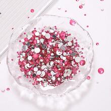 Đá giả kim cương giả bằng nhựa, hỗn hợp kích thước 2mm-6mm, 1440/2000 viên/gói, nhiều màu sắc, không cần keo nóng, mặt phẳng, có keo dính, dùng trang trí móng tay, đá giả kim cương lấp lánh, hạt nhựa dẻo, thích hợp cho trang trí móng tay, cốc, chai, ly, điện thoại, phụ kiện DIY mỹ phẩm, v.v. - Kích thước hỗn hợp - Xem 55