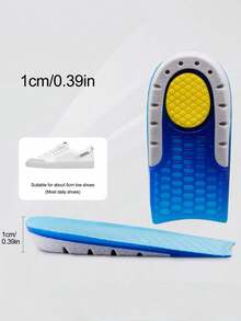 1 Pair Blue Hidden Heel Inserts, 3 Height Adjustable - Blue - View 6