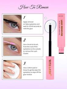 RITALASH Cluster Lash Remover 5ML Lash Clusters Strip Lashes Remover For Beginner Friendly DIY Makeup Cosmetic Lashes Remover For Girl - Black - View 8