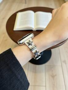 1条朋克风真皮表带,适用于,纤薄时尚,女士款,适配38mm、40mm、41mm、42mm、44mm、45mm、46mm、49mm系列,包括Ultra、10/9/8/7/6/5/4/3/2/1 SE - Nata - 查看 6