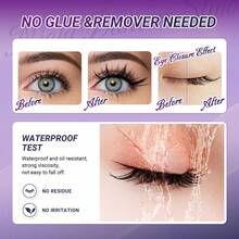 8 linee NAGARAKU Estensioni ciglie fai-da-te a grappolo manga, ciglie segmentate senza colla, strumenti di trucco anti-adesivi con pinzette - C - Visualizzare 4