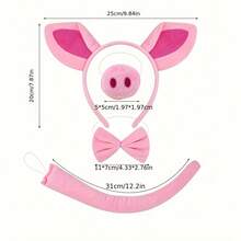 New Fashionable Personalized Banquet Ball Stage Performance Party Plush Pink Pig Headband, Women Halloween Costume Headpiece, Cosplay Animal Pig Headband For Party, Performance, Gathering - Piggy - View 1