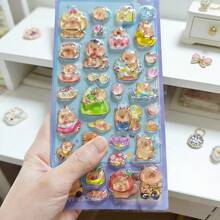 3张随机3D高温水鼠装饰透明贴纸，适用于文具、DIY手机壳和笔记本电脑装饰 - 彩色 - 查看 11