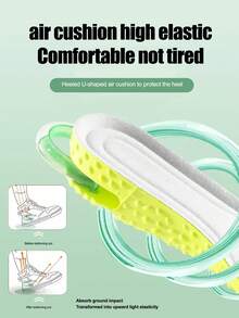 1 par de plantillas invisibles con cojín de aire para aumentar la altura de los hombres, con absorción de impactos, no colapsables, con protección de rebote de longitud completa para los pies - Verde - 1,5 cm - Ver 4