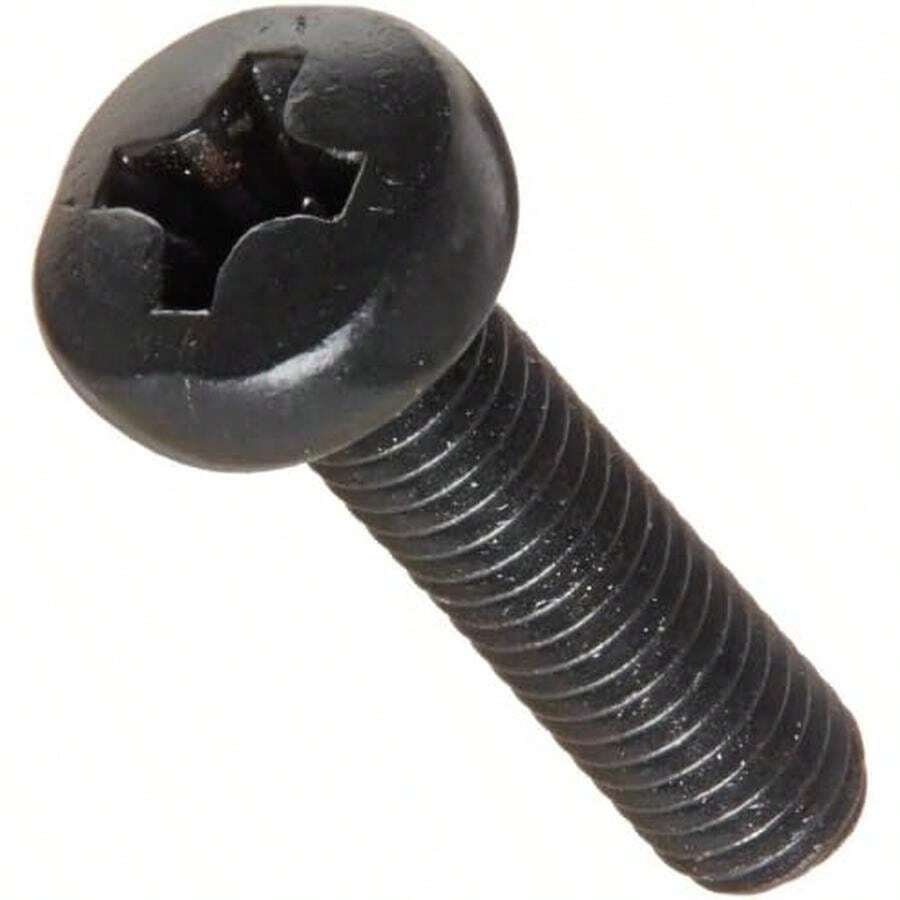 Small Parts 503482 Steel Pan Head Machine Screw, Black Oxide Finish, Meets DIN 7985, #1  Drive, M2.5-0.45 Thread Size, 10 Mm Length, Fully Threaded, Import (Pack Of 100) - / - 查看 1
