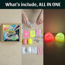 Glow In The Dark Transparently Squishy Gel Making Kit, DIY Jewelry Making Filling Materials, Soft Silicone Hamsters Making Kit, Include 2 Hamsters Silicone Mold, Flocking, Pigment, Tool, 1:1 AB Ratio Mix By Volume, Ideal DIY Gif(Doesn't Stick To The Surface) - A - View 6