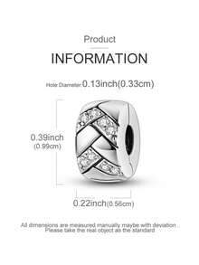 1 Piece Original 925 Sterling Silver Innovative Hinged Design Opens Smoothly To Fit Onto Your Bracelet's Snake Chain, Then Locks Securely To Prevent Charms From Sliding Or Falling Off. - Silver - View 4