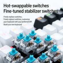 Acer OKW132 Split Mechanical Keyboard With Durable Silicone Keycaps, 87-Key Floating Design, Splash-Resistant, N-Key Anti-Vibration, Stable And Long Battery Life, Smart Device Switching, Pink/White - Pink - View 5