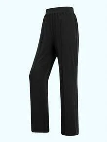 CAMEL CROWN Women's Outdoor Casual Pants, Wide Leg Pants Sun Protection Sweatpants Stretch Loose Breathable Straight Leg Pants Fashion Knit Casual Pants - Phantom Black - View 1