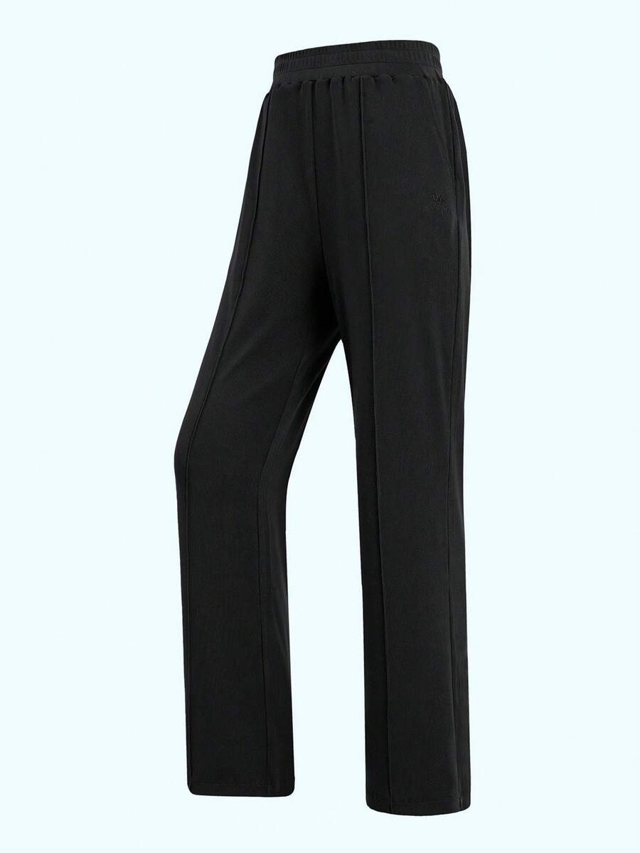 CAMEL CROWN Women's Outdoor Casual Pants, Wide Leg Pants Sun Protection Sweatpants Stretch Loose Breathable Straight Leg Pants Fashion Knit Casual Pants - Phantom Black - View 1