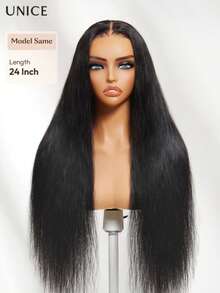 UNice 13x4 Pre-Everything™ Wet And Wavy 2-In-1 Straight To Water Wave Human Hair Wig With Invisi Drawstring Put On And Go Glueless Wig Pre Plucked Pre Cut Bleached Knots Lace Front Wig No Glue Needed Ready To Go Human Hair Wig 150% Density - SNatural - 查看 4