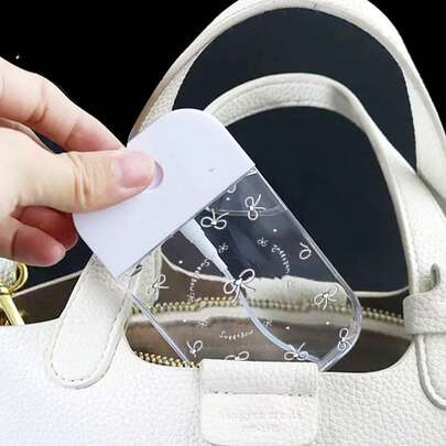 1pc New Minimalist Silver Bow Transparent Perfume Refillable Bottle, Suitable For Ramadan, Valentine's Day, Fashionable Nano Mist Refill Bottle, Moisturizing, Portable, Versatile