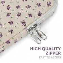 Puffy Laptop Sleeve 13-15.6 Inch Cute Quilted Laptop Protective Case Padded Floral Computer Sleeve For MacBook (A-Purple, 13 Inch) - A-Tím - Xem 7