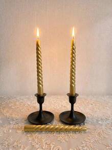 Cirelle 1 Box Of 6 Pieces Retro Spiral Dining Table Candles, Creating A Romantic Dining Atmosphere, Essential Home Decor - Multicolor - View 3