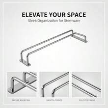 4 Pcs Wine Glass Rack Set 10.6 In Under Cabinet Stemware Rack With Inverted Design Space-Saving Hanging Wine Glass Holder Sturdy Iron Frame Ideal For Kitchen Bar - As Pic - View 3