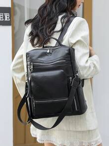 Vintage Style Large Capacity Women's Backpack, Suitable For Work Commute, Travel, Shopping, Gift - Multicolor - View 9