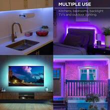 1-30m USB 5V RGB LED Strip Light With Remote Control, Self-Adhesive LED Tape Light With 16 Color Changing And 4 Dynamic Modes, Suitable For Room Lighting, TV, Kitchen, Party, Bar, Corridor Decoration - Multicolor - View 6