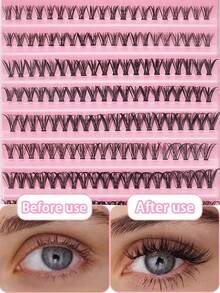 200 簇 D 卷度 10-20-30D 分段式假睫毛，浓密卷翘，自然逼真，新手友好，易于佩戴，懒人款睫毛，裸妆自然妆效，柔软可爱，灵动活泼。 - D - 查看 2