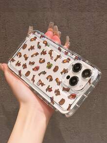 1pc Cute Dog Print Inflatable Phone Case, Soft TPU Protective Cover, Creative Pattern Phone Case, Compatible With IPhone 17 16 15 14 13 12 11 X, Ideal Gift For Valentine's Day, Birthday, Christmas, Halloween, Boyfriend, Family And Friends - Many - View 3