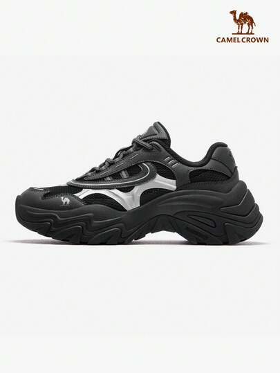 CAMEL CROWN 女士户外运动鞋，透气夏季步行鞋，休闲时尚厚底鞋