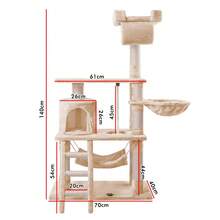 B BEASTIE BEASTIE Cat Tree Scratching Post Scratcher Tower Condo House Furniture Wood 141cm - Màu be - Xem 2