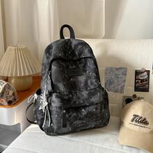 Ba lô nhuộm tie-dye mới năm 2026, ba lô tối giản thường ngày dành cho sinh viên đại học/trung học, phong cách thời trang đường phố Mỹ. - A - Xem 13