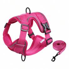 Soft Mesh Puppy And Leash Set, Escape Proof Cat , Adjustable Reflective Vest For Training Walks, Small/Medium Dogs & Cats - Multicolor - View 29